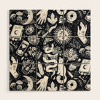 Witchy Things In Black And White Wood Wall Art Gallery Image 1