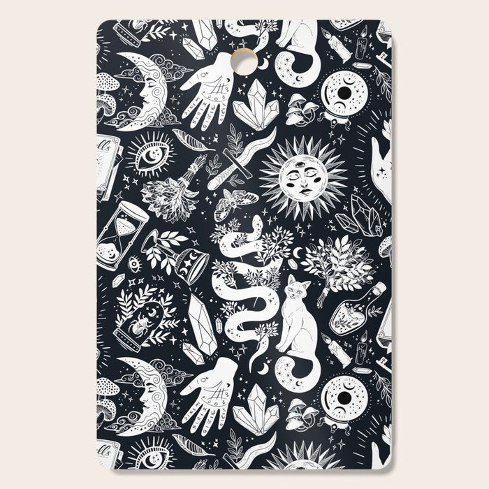 Witchy Things In Black And White Cutting Board Gallery Image 1