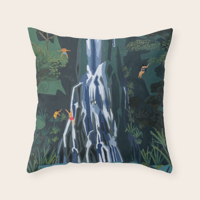 Waterfall stop Throw Pillow Gallery Image 6