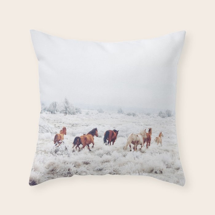 Winter Horses Throw Pillow Gallery Image 6