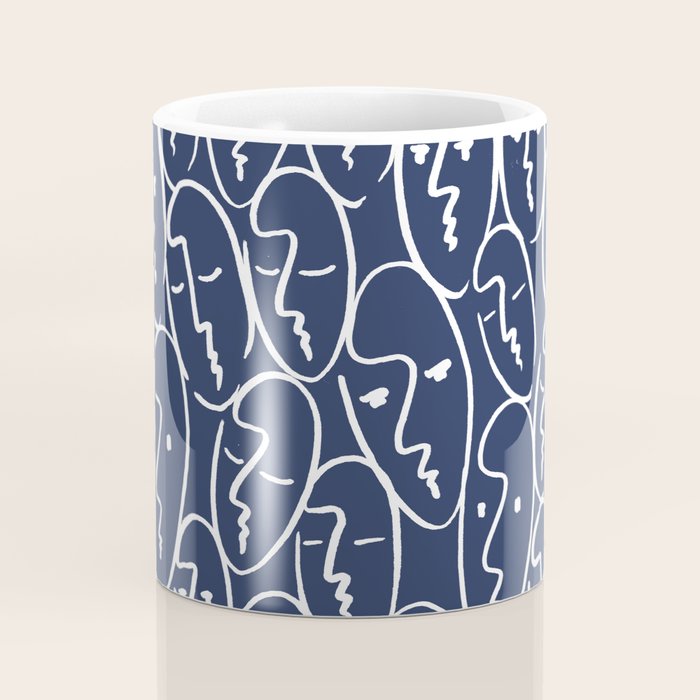 faces (navy) Coffee Mug Gallery Image 4
