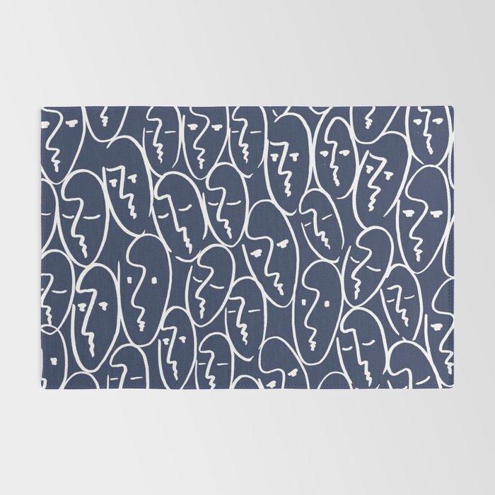 faces (navy) Rug Gallery Image 2