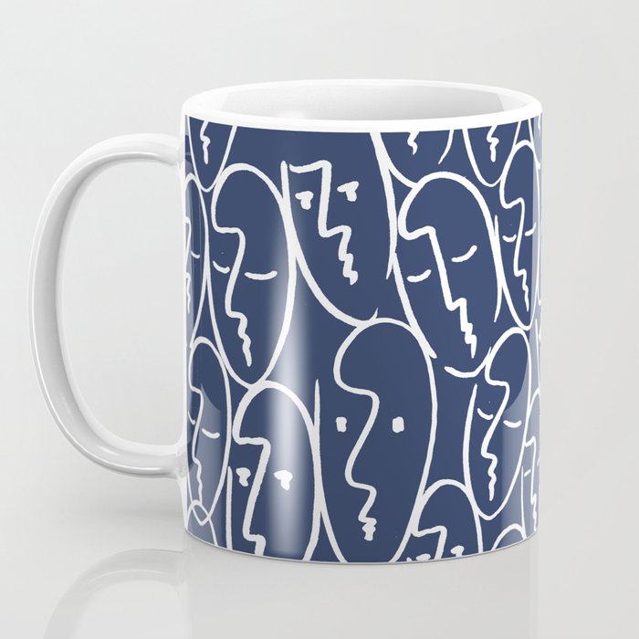 faces (navy) Coffee Mug Gallery Image 3
