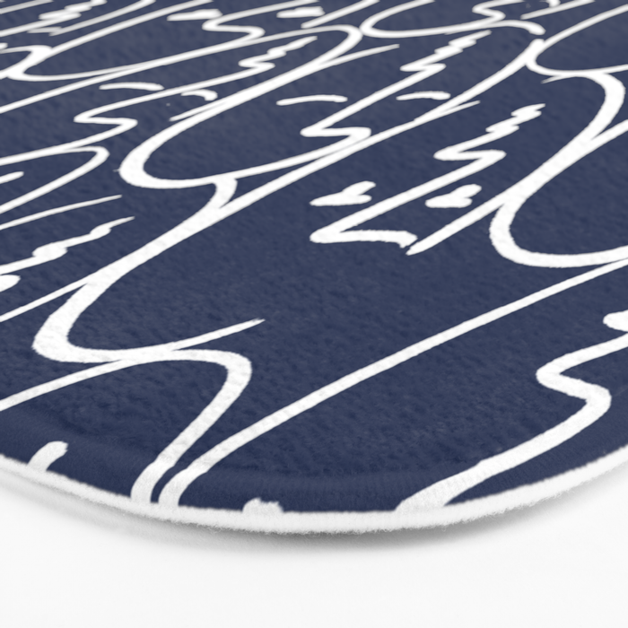 faces (navy) Bath Mat Gallery Image 3