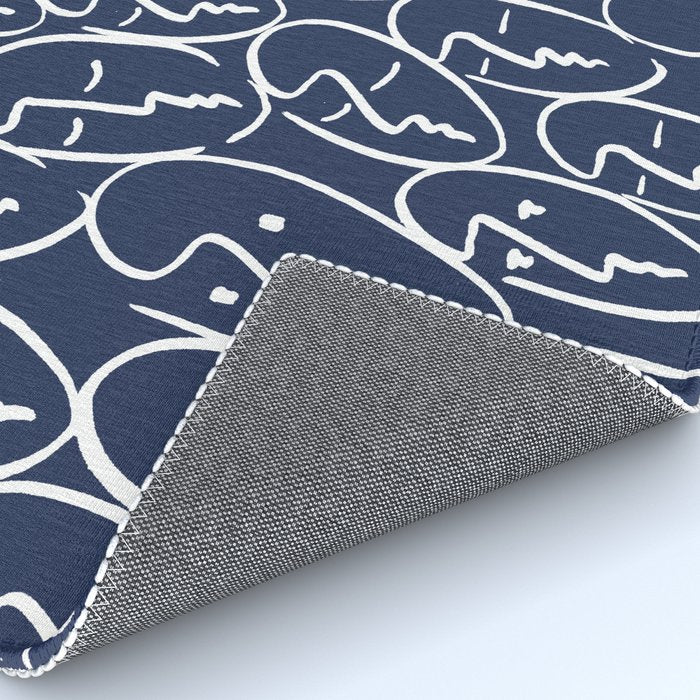 faces (navy) Rug Gallery Image 4
