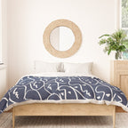 faces (navy) Duvet Cover Gallery Image 3