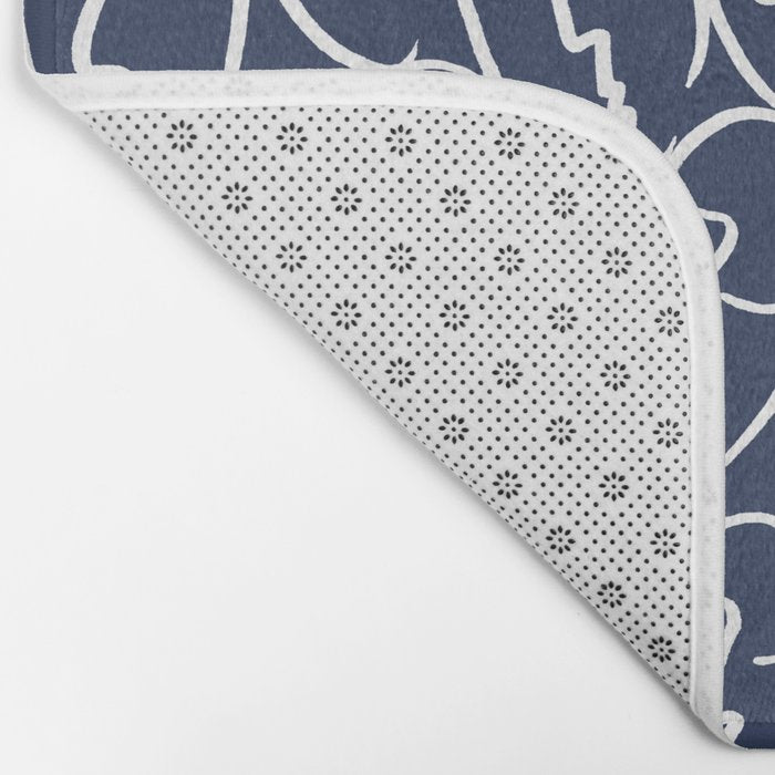 faces (navy) Bath Mat Gallery Image 2