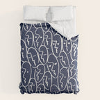 faces (navy) Comforter Gallery Image 6