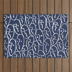 faces (navy) Outdoor Rug Gallery Image 1