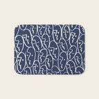 faces (navy) Bath Mat Gallery Image 1