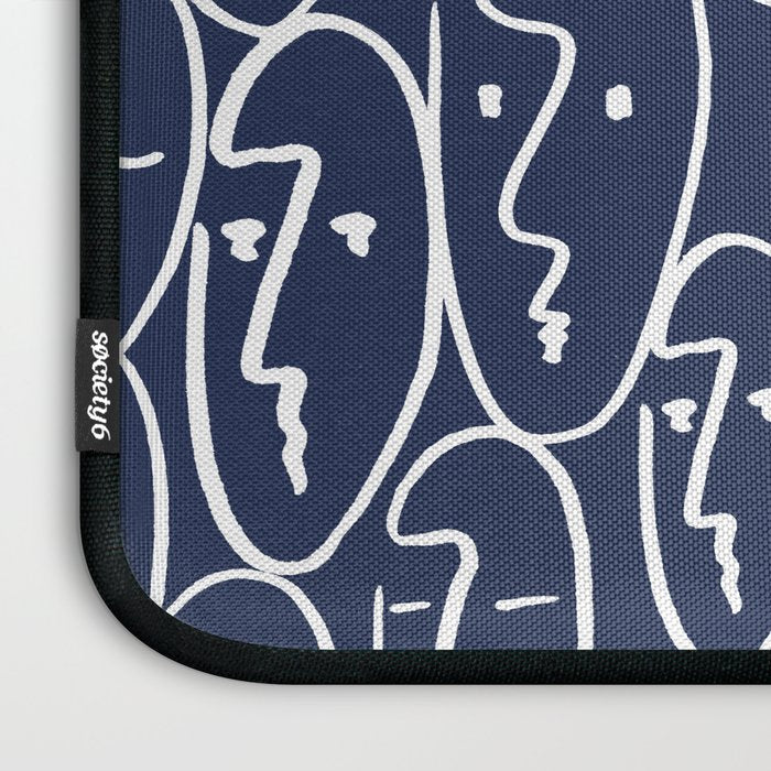 faces (navy) Laptop Sleeve Gallery Image 3