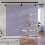 Libra Zodiac Star Constellation Line Art Pastel Lavender Wall Mural Gallery Image 1
