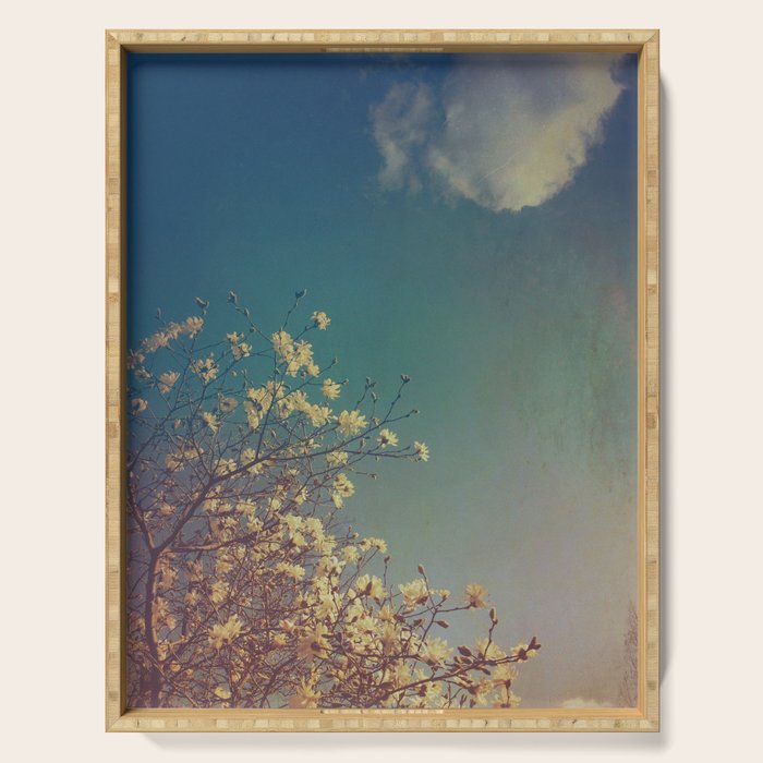 Head in the Clouds - minimal cottage core nature photo Serving Tray Gallery Image 1
