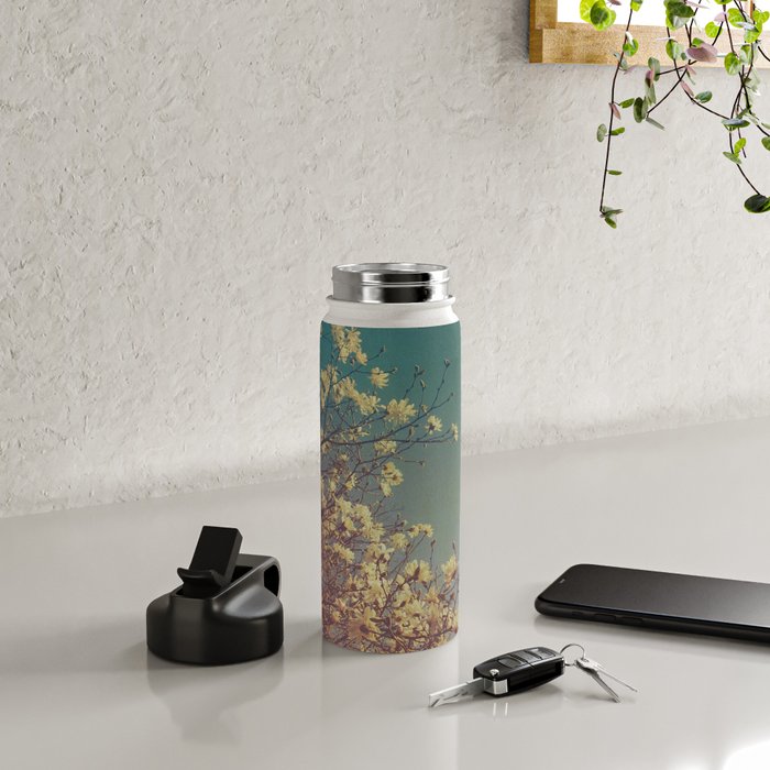 Head in the Clouds - minimal cottage core nature photo Water Bottle Gallery Image 4