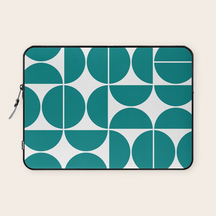 Mid Century Modern Geometric 04 Teal Laptop Sleeve Gallery Image 1