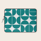 Mid Century Modern Geometric 04 Teal Laptop Sleeve Gallery Image 1