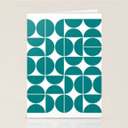 Mid Century Modern Geometric 04 Teal Stationery Card Gallery Image 2