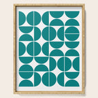 Mid Century Modern Geometric 04 Teal Serving Tray Gallery Image 1