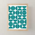 Mid Century Modern Geometric 04 Teal Mini Art Print Gallery Image 1