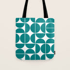 Mid Century Modern Geometric 04 Teal Tote Bag Gallery Image 1