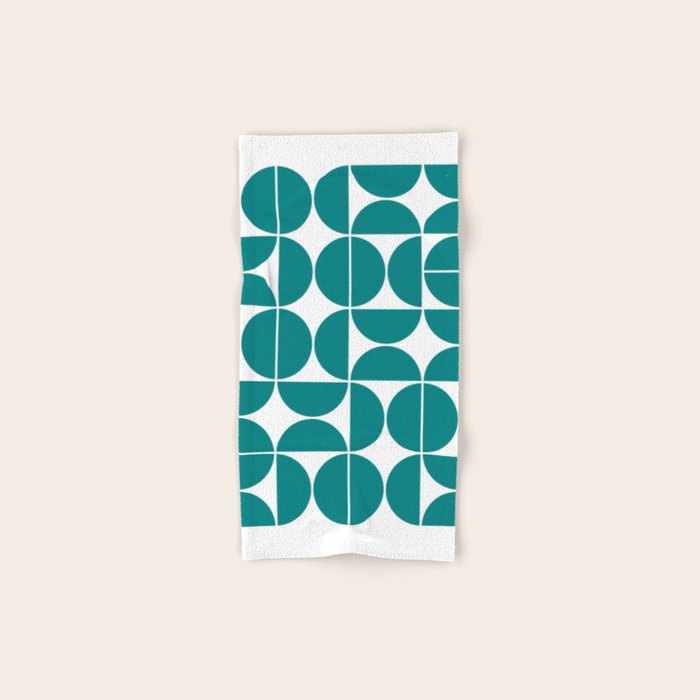 Mid Century Modern Geometric 04 Teal Towels Gallery Image 1