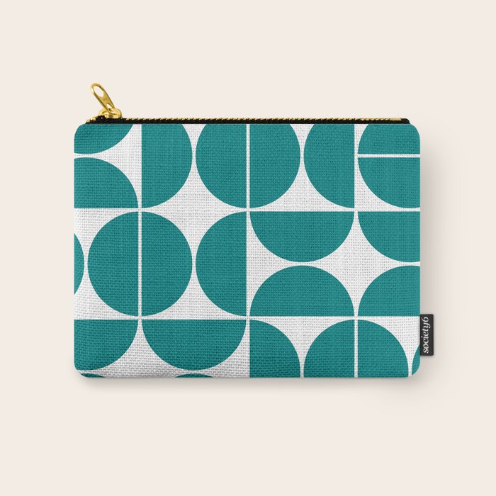 Mid Century Modern Geometric 04 Teal Carry All Pouch Gallery Image 1