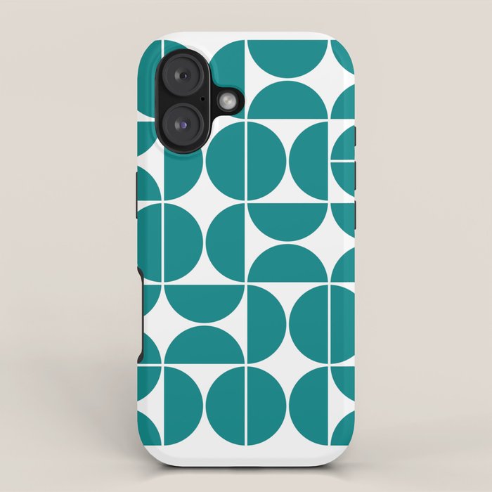 Mid Century Modern Geometric 04 Teal iPhone Case Gallery Image 1
