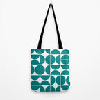 Mid Century Modern Geometric 04 Teal Tote Bag Gallery Image 2