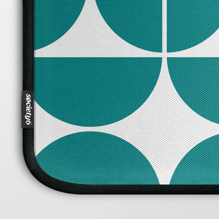 Mid Century Modern Geometric 04 Teal Laptop Sleeve Gallery Image 3