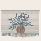 Brown Flowers in a Vase - Minimalist Floral Still Life Wall Hanging Gallery Image 1