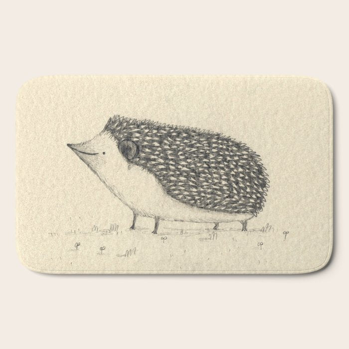 Monochrome Hedgehog Bath Mat Gallery Image 2
