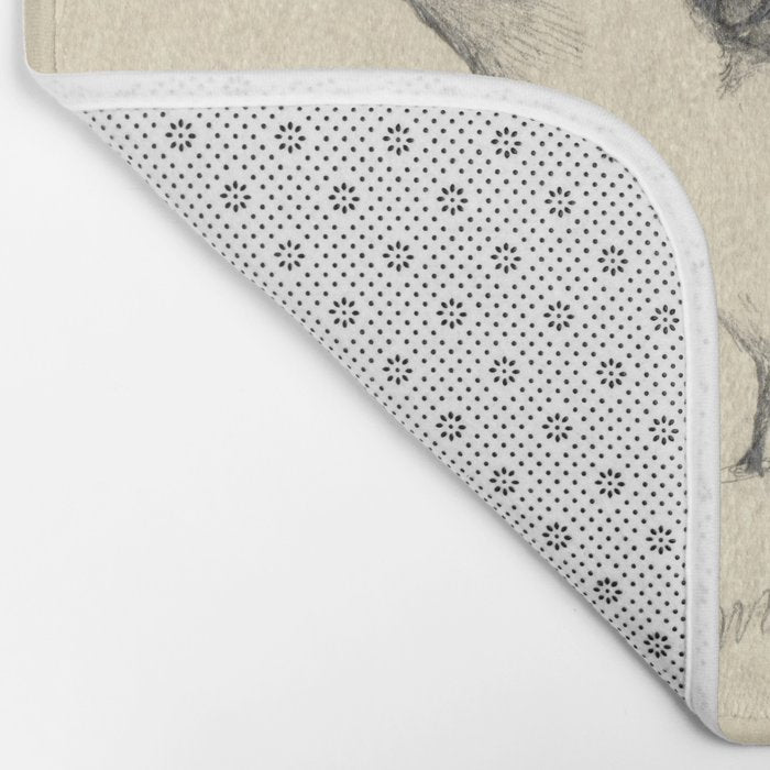 Monochrome Hedgehog Bath Mat Gallery Image 2