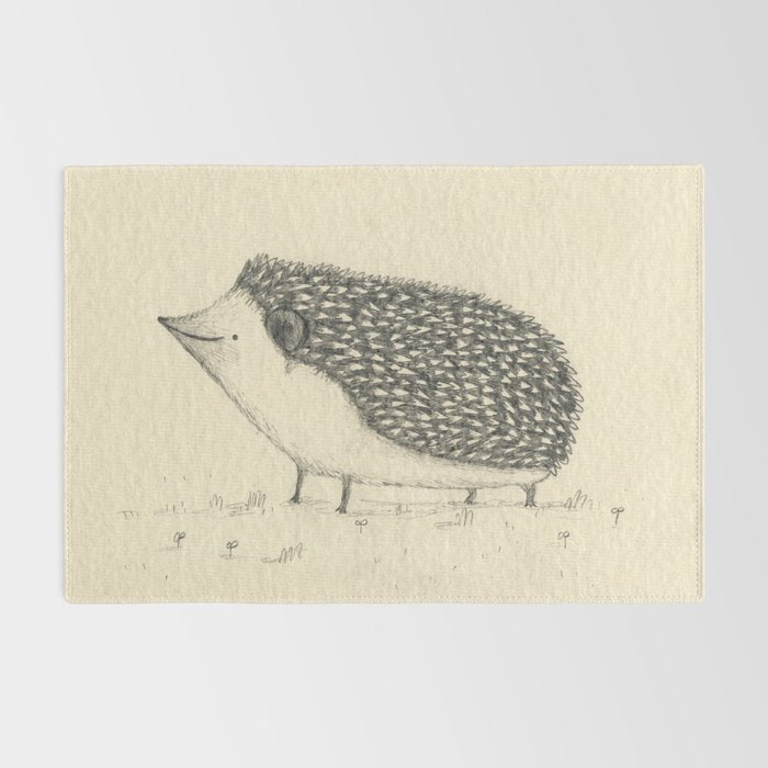 Monochrome Hedgehog Rug Gallery Image 2