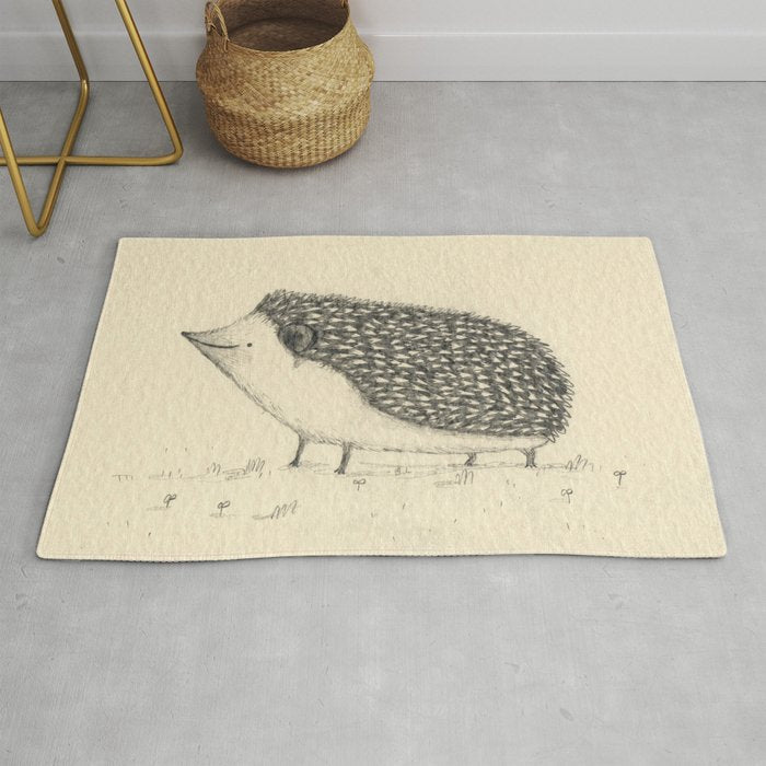 Monochrome Hedgehog Rug Gallery Image 1