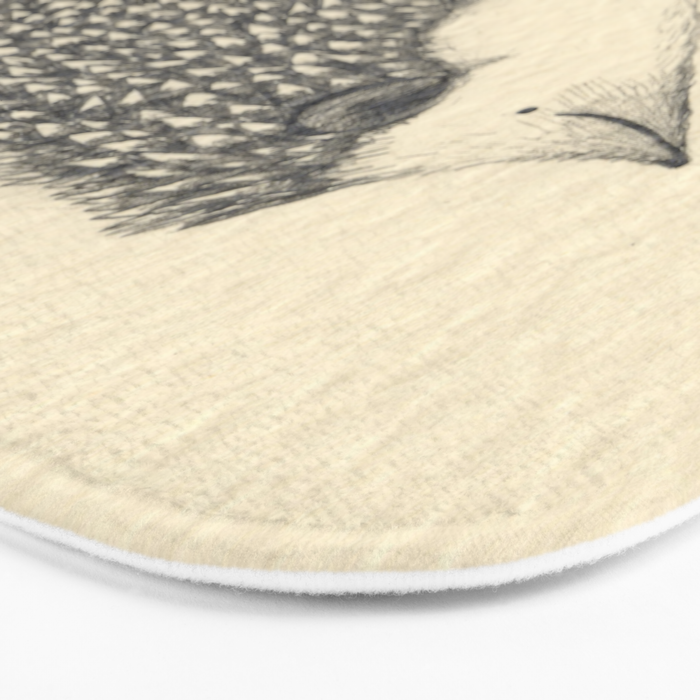 Monochrome Hedgehog Bath Mat Gallery Image 3