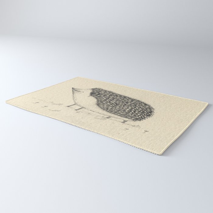 Monochrome Hedgehog Rug Gallery Image 3