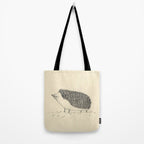Monochrome Hedgehog Tote Bag Gallery Image 2
