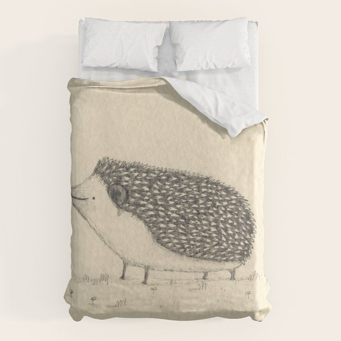 Monochrome Hedgehog Duvet Cover Gallery Image 1