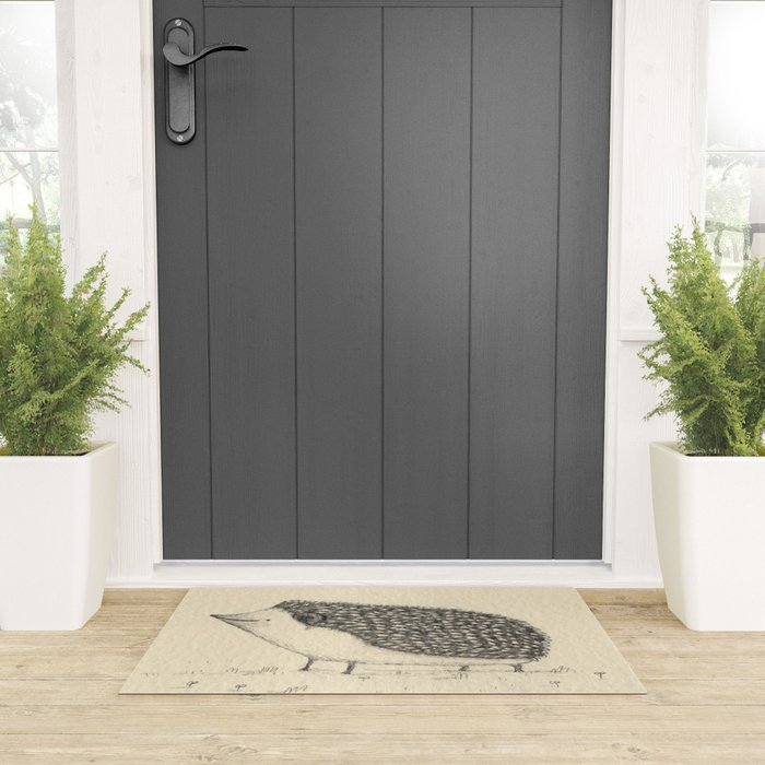 Monochrome Hedgehog Welcome Mat Gallery Image 3