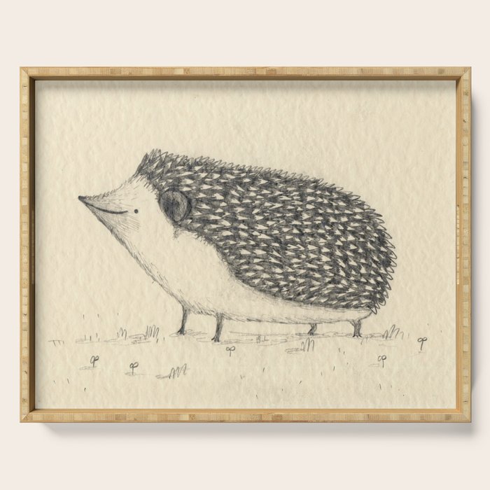 Monochrome Hedgehog Serving Tray Gallery Image 1