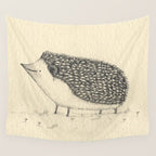 Monochrome Hedgehog Wall Tapestry Gallery Image 4