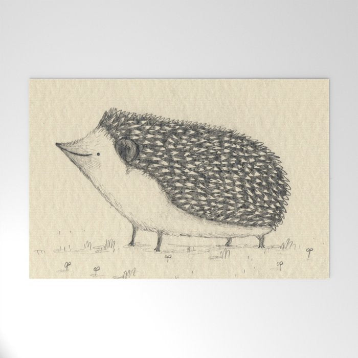 Monochrome Hedgehog Welcome Mat Gallery Image 1