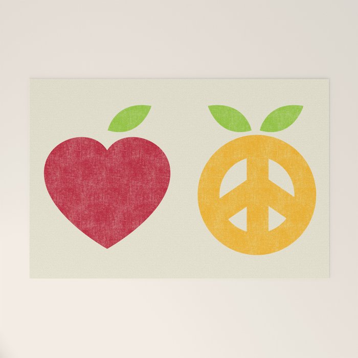Apple and Orange - Love and Peace Welcome Mat Gallery Image 1