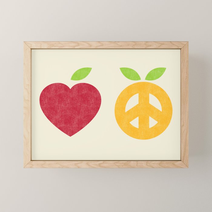 Apple and Orange - Love and Peace Mini Art Print Gallery Image 1