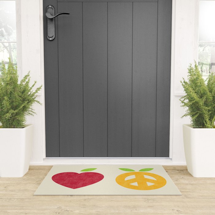 Apple and Orange - Love and Peace Welcome Mat Gallery Image 3