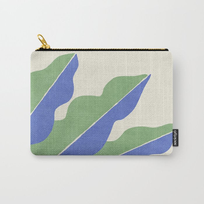 Color Block Abstract Leaf - Blue Green Carry All Pouch Gallery Image 1