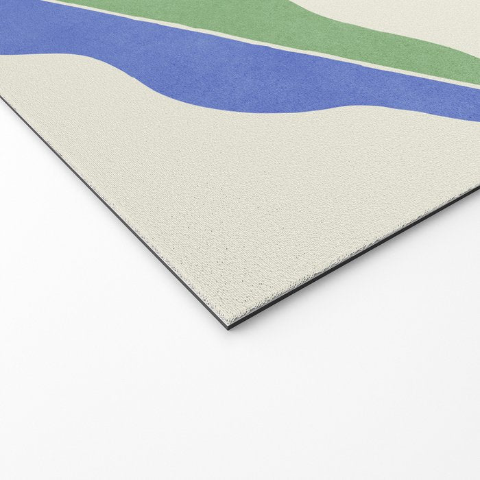 Color Block Abstract Leaf - Blue Green Welcome Mat Gallery Image 2
