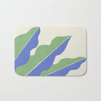 Color Block Abstract Leaf - Blue Green Bath Mat Gallery Image 1