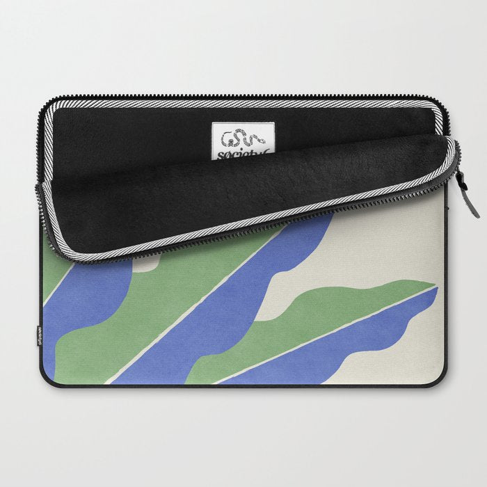 Color Block Abstract Leaf - Blue Green Laptop Sleeve Gallery Image 2