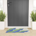 Color Block Abstract Leaf - Blue Green Welcome Mat Gallery Image 3